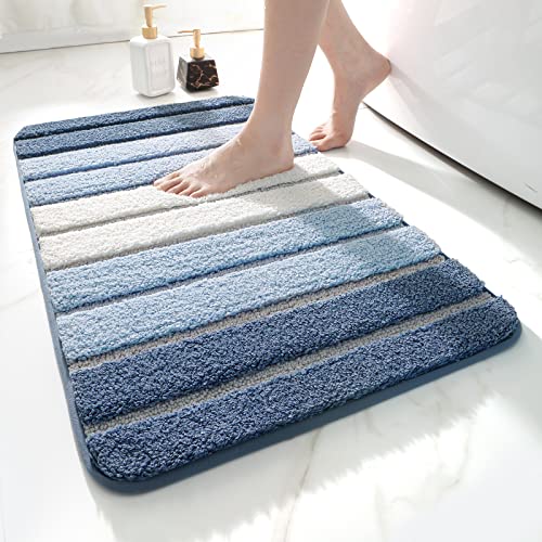 DEXI Badezimmerteppich rutschfest Badematte 50 x 80 cm,Badteppich Saugfähig Weich Maschinenwaschbar für Badezimmer,Blau DEXI Badezimmerteppich rutschfest Badematte 50 x 80 cm,Badteppich Saugfähig Weich Maschinenwaschbar für Badezimmer,Blau von DEXI