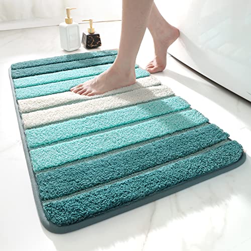 DEXI Badezimmerteppich rutschfest Badematte 50 x 80 cm,Badteppich Saugfähig Weich Maschinenwaschbar für Badezimmer,Grün von DEXI