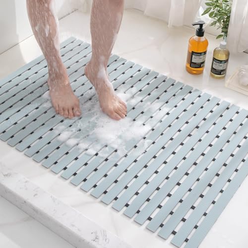 DEXI Duschmatte rutschfest 43 x 67 cm, Antirutschmatte Badewannenmatte mit Abflusslöchern, Leicht Trocknend, Waschbar Duschmatten für Badewanne, Grau DEXI Duschmatte rutschfest 43 x 67 cm, Antirutschmatte Badewannenmatte mit Abflusslöchern, Leicht Trocknend, Waschbar Duschmatten für Badewanne, Grau von DEXI