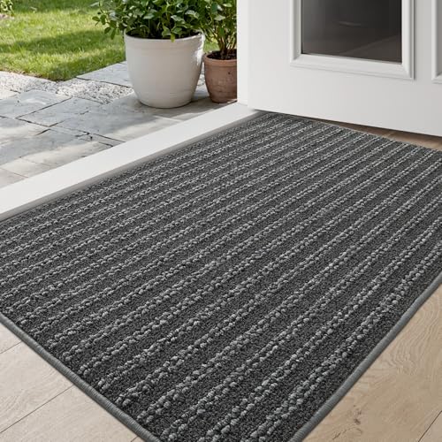 DEXI Fußmatte Innen 60 x 90 cm, rutschfest Schmutzfangmatte, absorbierend Fussmatte, dünn Türmatte Sauberlaufmatte für Hund, Eingang, Haustür & Flur, Grau DEXI Fußmatte Innen 60 x 90 cm, rutschfest Schmutzfangmatte, absorbierend Fussmatte, dünn Türmatte Sauberlaufmatte für Hund, Eingang, Haustür & Flur, Grau von DEXI