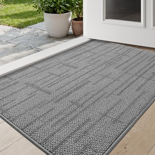 DEXI Fußmatte Innen 80 x 120 cm, rutschfest Schmutzfangmatte, absorbierend Fussmatte, dünn Türmatte Sauberlaufmatte für Hund, Eingang, Haustür & Flur, Hellgrau DEXI Fußmatte Innen 80 x 120 cm, rutschfest Schmutzfangmatte, absorbierend Fussmatte, dünn Türmatte Sauberlaufmatte für Hund, Eingang, Haustür & Flur, Hellgrau von DEXI