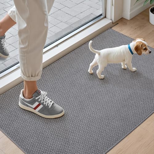DEXI Fußmatte Innen 92 x 142 cm, rutschfeste Fussmatte waschbar, absorbierend Schmutzfangmatte, wasserdicht Türmatte für Hund, Haustür, Patio, Grau DEXI Fußmatte Innen 92 x 142 cm, rutschfeste Fussmatte waschbar, absorbierend Schmutzfangmatte, wasserdicht Türmatte für Hund, Haustür, Patio, Grau von DEXI