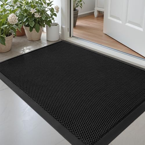 DEXI Fußmatte außen 80 x 120 cm, extrem rutschfeste Schmutzfangmatte, langlebig Fußabtreter außenbereich, robust Fussmatte Aussen wasserdichte Türmatte für die Haustür, Schwarz DEXI Fußmatte außen 80 x 120 cm, extrem rutschfeste Schmutzfangmatte, langlebig Fußabtreter außenbereich, robust Fussmatte Aussen wasserdichte Türmatte für die Haustür, Schwarz von DEXI