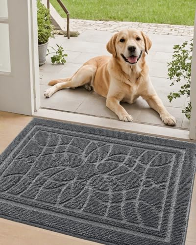 DEXI Haustürmatte für Hauseingang, 50,8 x 81,3 cm, rutschfeste, saugfähige Bodenmatten, niedriges Profil, waschbare Fußmatte für Eingang, Garage, Terrasse, Dunkelgrau DEXI Haustürmatte für Hauseingang, 50,8 x 81,3 cm, rutschfeste, saugfähige Bodenmatten, niedriges Profil, waschbare Fußmatte für Eingang, Garage, Terrasse, Dunkelgrau von DEXI