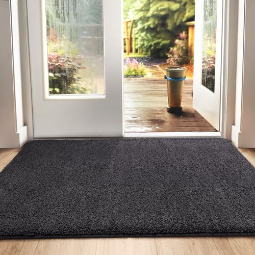 DEXI Schmutzfangmatte,rutschfeste Fußmatte für Innen und Außen,Waschbar Eingangsteppich Saugstarke Türmatte - Sauberlaufmatte 60 x 90 cm,Schwarz-Grau DEXI Schmutzfangmatte,rutschfeste Fußmatte für Innen und Außen,Waschbar Eingangsteppich Saugstarke Türmatte - Sauberlaufmatte 60 x 90 cm,Schwarz-Grau von DEXI
