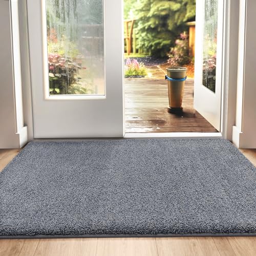DEXI Schmutzfangmatte 120 x 180cm,rutschfeste Fußmatte für Innen und Außen,Waschbar Eingangsteppich Saugstarke Türmatte,Grau-blau DEXI Schmutzfangmatte 120 x 180cm,rutschfeste Fußmatte für Innen und Außen,Waschbar Eingangsteppich Saugstarke Türmatte,Grau-blau von DEXI