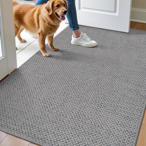 DEXI Schmutzfangmatte Innen 92 x 142 cm, rutschfest Fußmatte waschbar, absorbierend Fussmatte, Dünne Türmatte Eingangsteppich für Haustür & Flur, Grau DEXI Schmutzfangmatte Innen 92 x 142 cm, rutschfest Fußmatte waschbar, absorbierend Fussmatte, Dünne Türmatte Eingangsteppich für Haustür & Flur, Grau von DEXI