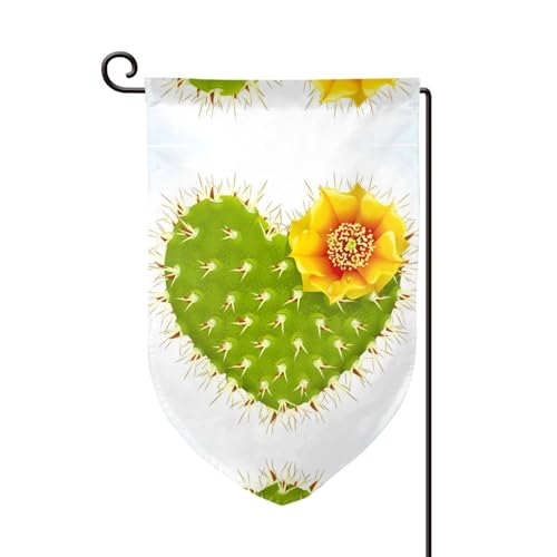 Gartenflaggen mit Kaktus mit Blumen, doppelseitig, 30,5 x 45,7 cm, kleine Gartenflaggen für den Außenbereich von DEXNEL