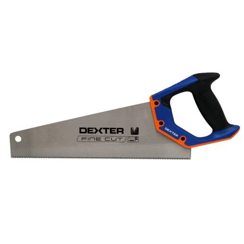 DEXTER - Handsäge - Säge 350 mm - gehärtetes Stahlblatt - Holzsäge - dreifach geschliffener Verzahnung - 4,3 Zähne/cm - 90° - Rostfrei - mit Bi-Material Griff von DEXTER