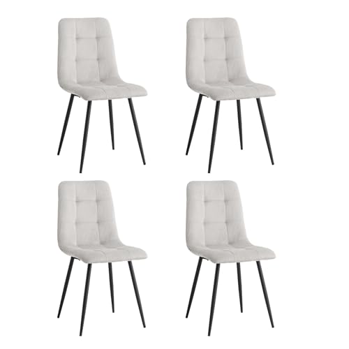DEYARNA HOME 4er Set Esszimmerstühle (Cord), Moderne Küchenstühle mit Metallfüßen, Gepolsterte Esszimmerstühle für Esszimmer, Wohnzimmer, Schlafzimmer, Grau von DEYARNA HOME
