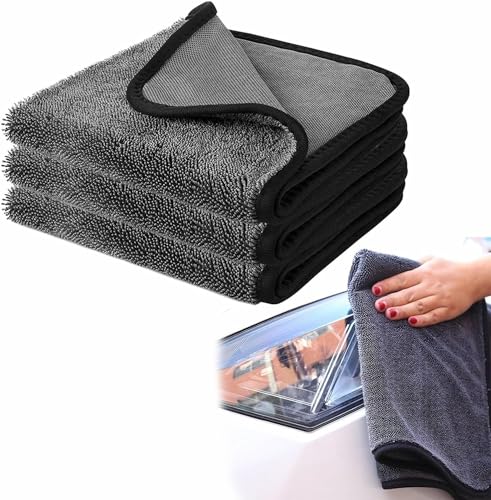 Shiny-Bath Trockentuch, Shiny Bath XXL Exul FASTDRY Trockentuch 40x60cm, Twist Pile Microfiber Cloth, Mikrofasertuch mit gedrehtem Flor, Duschkabinen Tuch zum Wasser Abziehen in Dusche & Bad (3 PCS) von DEYROS