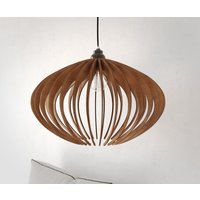 Holz Pendelleuchte | Mid Century Modern Kronleuchter Moderne Wandleuchte Moderner Deckenleuchte Hängelampe von DEZAART