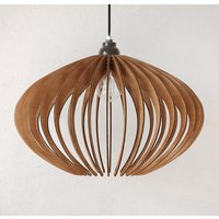 Holz Pendelleuchte | Moderner Kronleuchter Hängelampe Mid Century Modern Lampenschirm Aus Dezaart von DEZAART