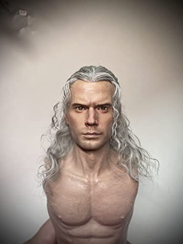 DEZARO 1/6 Scale Head Sculpt,European Man Henry Cavill Planted Hair Head Carved Carving for 12inch Male Action Figure Body (C) von DEZARO