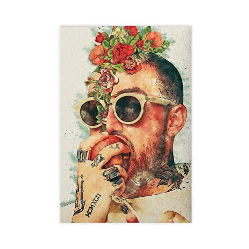 DEZARO Exclusive Art Rapper Mac Poster Miller 9 Leinwand Poster Wandkunst Dekor Druck Bild Gemälde für Wohnzimmer Schlafzimmer Dekoration ungerahmt 30 x 45 cm von DEZARO