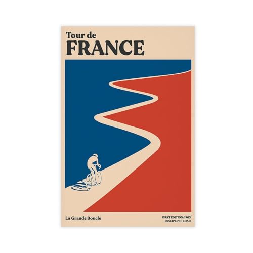 DEZARO Grand Tour De France Poster auf Leinwand, Schlafzimmer, Dekoration, Sport, Landschaft, Büro, Raumdekoration, Geschenk, ungerahmt, 50 x 75 cm von DEZARO