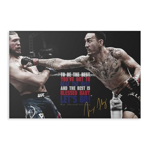 DEZARO Max Holloway – Boxer-Poster, Leinwand-Poster, Wandkunst, Dekordruck, Bild, Gemälde für Wohnzimmer, Schlafzimmer, Dekoration, ungerahmt, 30 x 45 cm von DEZARO