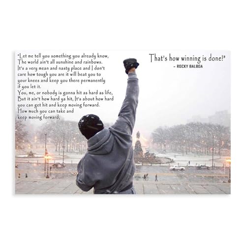 DEZARO Rocky Balboa Filmposter auf Leinwand, Poster, Wandkunst, Dekor, Bild, Gemälde für Wohnzimmer, Schlafzimmer, Dekoration, ungerahmt, 60 x 90 cm von DEZARO