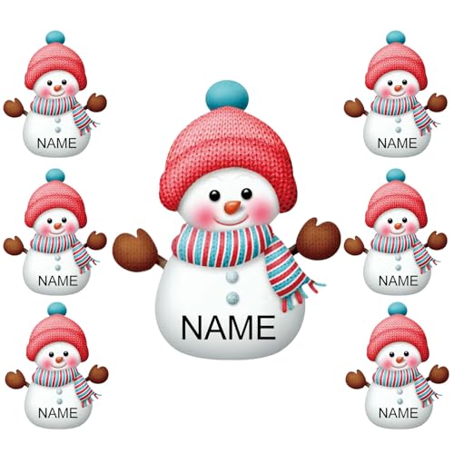 7 Stück personalisierte Weihnachtsornamente mit individuellem Namen, Schneemann, Familienornament für Weihnachtsbaumschmuck, Geschenke für Kinder, Vater, Mutter von DEZUNTU