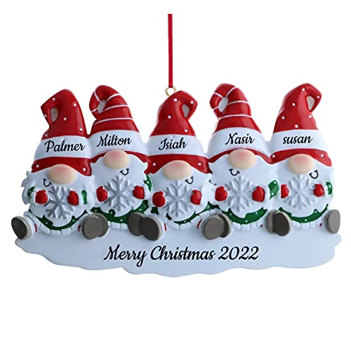 Personalisierte 2023 Weihnachtsornamente, individuelle Familie mit 5 Mitgliedern, Harz-Andenken für Weihnachtsbaumdekoration, kreative Geschenke für Oma, Opa von DEZUNTU