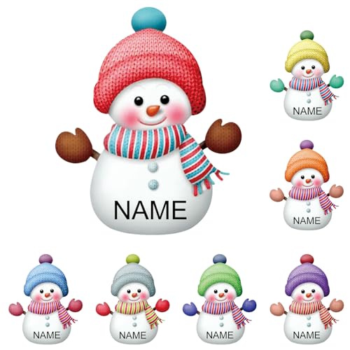 Personalisierte Ornamente für Weihnachten, individuelle Schneemann-Namensornamente, maßgeschneiderte Familien-Weihnachtsdekorationen, Weihnachtsbaum-Hängedekorationen, Geschenke von DEZUNTU