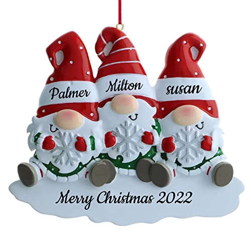 Personalisierte Weihnachtsornamente für 3-köpfige Familie, Familienornament aus Polyresin, einzigartige Familien-Weihnachtsornamente 2023 für Mama, Papa, Kinder, Familiendekor von DEZUNTU