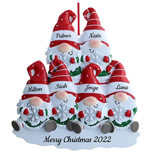 Personalisierte Weihnachtsverzierung, 6-köpfige Familie Weihnachtsverzierung 2023, Name des Familienmitglieds, benutzerdefinierte Polyresin-Verzierung für Weihnachtsbaumdekoration von DEZUNTU