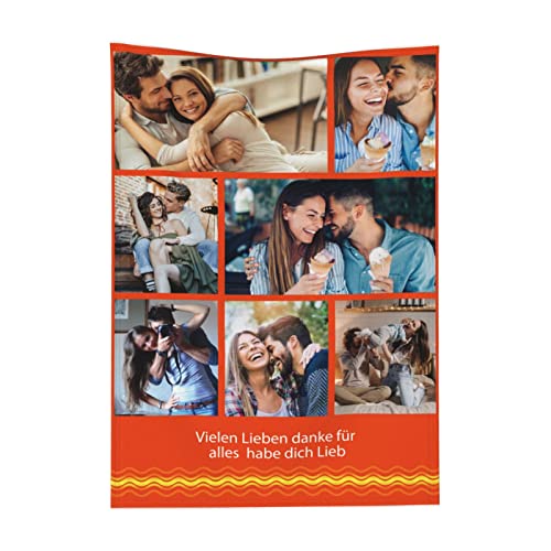 Personalisierte Wurfbilder-Decke für Familie, Freunde, Haustiere, individuelle Decken mit Fotocollagen für Muttertag, Vatertag, Weihnachten, Geburtstag von DEZUNTU