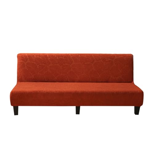 DEZYPZAM Armloser Sofabezug, Spandex-Futon-Schonbezug rutschfest Elastischer, Abdeckung Husse für Sofabett, für Schlafsofa ohne Armlehnen (Orange,Groß) von DEZYPZAM