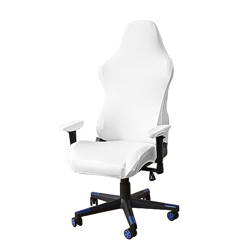 DEZYPZAM Gaming Stuhl Bezug, Dehnbare Gaming Stuhlhussen, Gamingstuhl-Bezüge, Gaming Racing Stuhlbezug Abnehmbar Waschbar, Bürostuhl Gaming Stuhlhussen (Weiß) von DEZYPZAM