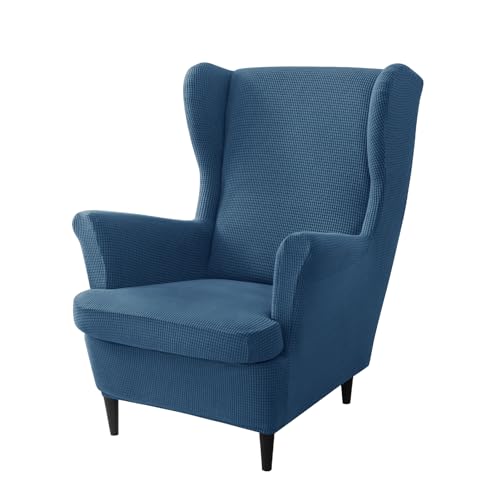 DEZYPZAM Ohrensessel Überzug, Sessel-Überwürfe, Ohrensessel Schonbezüge Bezug, Sessel Sitzbezug für Wohnzimmer Schutz, Sesselbezug (Blau) von DEZYPZAM