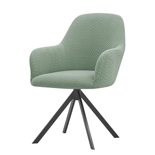 DEZYPZAM Stretch Stuhlhussen für Esszimmerstühle, Stretch-Schonbezug mit Armlehnen und hoher gebogener Rückenlehne, Esszimmer Stuhlhussen mit Gebogener Rückenlehne (GrüN,1 Stück) von DEZYPZAM