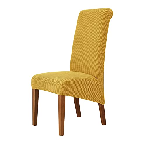 DEZYPZAM Stuhlhussen 2/4/6er Set, Stretchy XL Stuhlbezüge für Esszimmerstühle, Abnehmbarer Waschbarer Stühle Schutz Dekoration Stuhlbezug für Hotel, Bankett, Restaurant (Gelb,4er Set) von DEZYPZAM