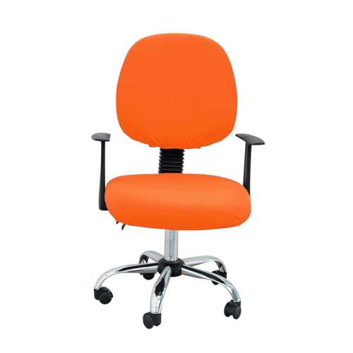 DEZYPZAM Universal Bürostuhlbezug Stretch | Elastischer Sitz- und Rückenlehnenbezug (2-teilig) | Abnehmbare Hussen für Drehstühle, Computer- und Office-Stühle (Orangerot,6 Stück) von DEZYPZAM