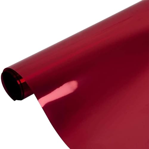 DEZYPZAM Verdunkelungsfolie, Fensterfolie Spiegelfolie, Spiegelfolie Selbstklebend, UV-Schutz Innen oder Außen für Haus Geschäfte Büro (Rot Silber,90x1000cm) von DEZYPZAM