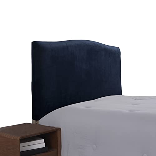 DEZYPZAM Weicher Strecken Samtstoff Staubdicht, für gepolsterte Schlafzimmer Kopfteil, Samt Stoff, Bett Kopfteil Bezug (Navy Blau,200cm(190-210cm)) von DEZYPZAM