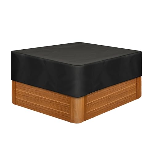 Whirlpool Abdeckung Wasserdicht, Spa Quadratische Poolabdeckung, Hot Tub Cover, Rechteckige Whirlpool-Abdeckung Freien, Quadratische Poolabdeckung (Schwarz,200x150x20 cm) von DEZYPZAM