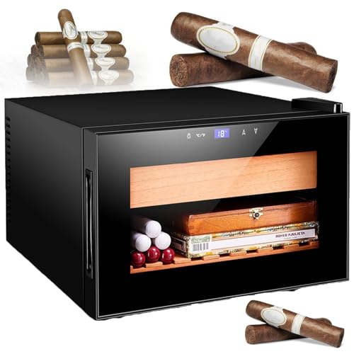25-Liter-Zigarrenhumidor (Kapazität: 150 Zigarren), Intelligenter Zigarrenhumidor – Temperaturbereich: 11–18 °C, 70 W, kleiner, leiser elektrischer Humidor,Black von DEaThsalL