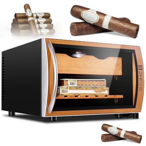 25-Liter-Zigarrenhumidor (Kapazität: 150 Zigarren), Intelligenter Zigarrenhumidor – Temperaturbereich: 11–18 °C, 70 W, kleiner, leiser elektrischer Humidor,Gold von DEaThsalL