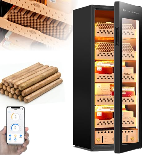 60/70/93/138 l Humidor-Zigarrenschrank – Zedernholzregal, intelligenter elektronischer Zigarrenhumidor mit LED-Beleuchtung, Temperaturbereich: 12–22 °C,138L 60/70/93/138 l Humidor-Zigarrenschrank – Zedernholzregal, intelligenter elektronischer Zigarrenhumidor mit LED-Beleuchtung, Temperaturbereich: 12–22 °C,138L von DEaThsalL