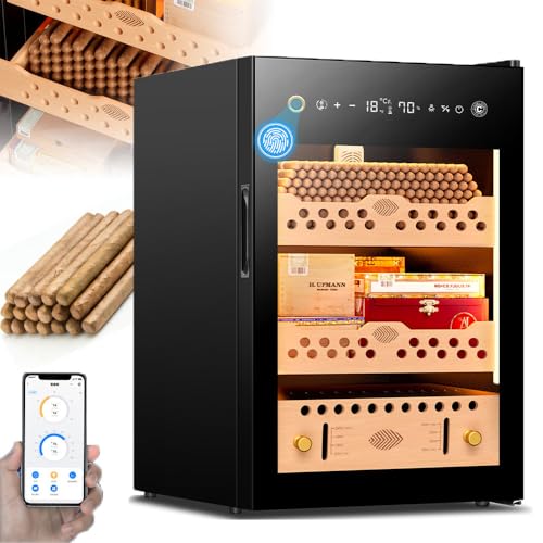60/70/93/138 l Humidor-Zigarrenschrank – Zedernholzregal, intelligenter elektronischer Zigarrenhumidor mit LED-Beleuchtung, Temperaturbereich: 12–22 °C,60L 60/70/93/138 l Humidor-Zigarrenschrank – Zedernholzregal, intelligenter elektronischer Zigarrenhumidor mit LED-Beleuchtung, Temperaturbereich: 12–22 °C,60L von DEaThsalL