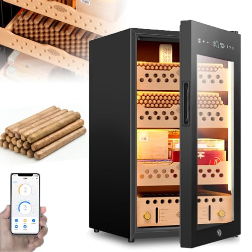 60/70/93/138 l Humidor-Zigarrenschrank – Zedernholzregal, intelligenter elektronischer Zigarrenhumidor mit LED-Beleuchtung, Temperaturbereich: 12–22 °C,70L 60/70/93/138 l Humidor-Zigarrenschrank – Zedernholzregal, intelligenter elektronischer Zigarrenhumidor mit LED-Beleuchtung, Temperaturbereich: 12–22 °C,70L von DEaThsalL