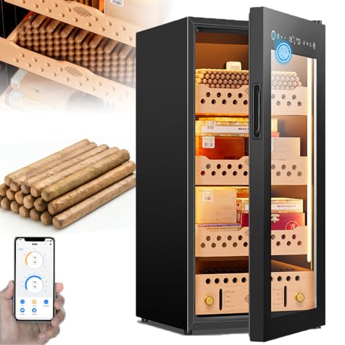 60/70/93/138 l Humidor-Zigarrenschrank – Zedernholzregal, intelligenter elektronischer Zigarrenhumidor mit LED-Beleuchtung, Temperaturbereich: 12–22 °C,95L 60/70/93/138 l Humidor-Zigarrenschrank – Zedernholzregal, intelligenter elektronischer Zigarrenhumidor mit LED-Beleuchtung, Temperaturbereich: 12–22 °C,95L von DEaThsalL