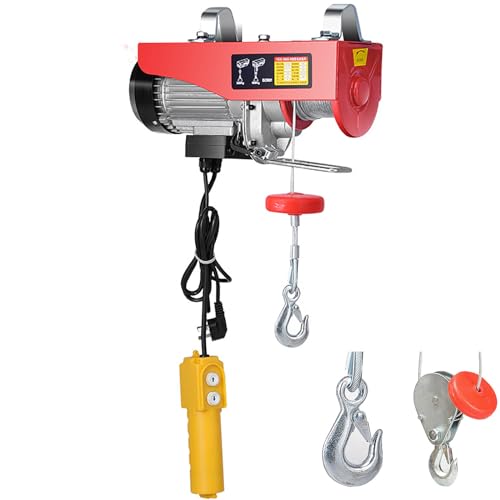 DEaThsalL Elektrischer Hebezeug, 300 Kg-1000 Kg Kleiner Kran, 20 M HubhöHe, Mit Einzel-/Doppelschlinge, 8 Seiten Doppelter WäRmeableitung, Zum Heben In Fabriken, LagerhäUsern, Baustellen, Minen,600KG von DEaThsalL