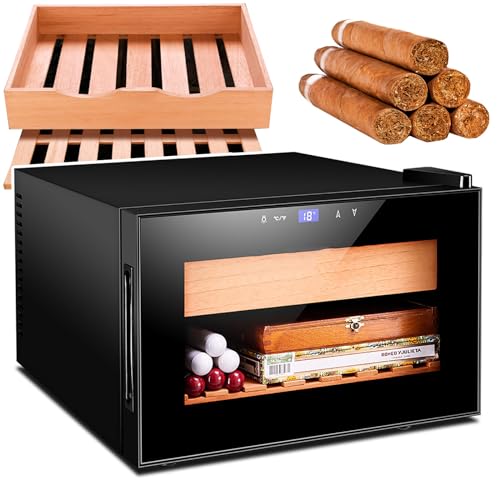 DEaThsalL Elektrischer Humidor, 25 l, Kleiner Einbau-Weinschrank, Touch-Steuerung, LED-Beleuchtung, 11–18 °C, für 150 Zigarren, Geschenkartikel für Männer,A DEaThsalL Elektrischer Humidor, 25 l, Kleiner Einbau-Weinschrank, Touch-Steuerung, LED-Beleuchtung, 11–18 °C, für 150 Zigarren, Geschenkartikel für Männer,A von DEaThsalL