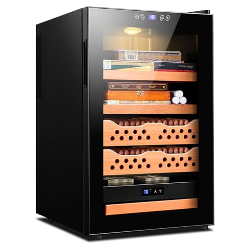 Elektrischer 70-Liter-Zigarren-Humidor mit konstanter Temperatur und Luftfeuchtigkeitsregelung, Dual-Core-Kühlung, für bis zu 400 Zigarren Geschenk für Männer,B Elektrischer 70-Liter-Zigarren-Humidor mit konstanter Temperatur und Luftfeuchtigkeitsregelung, Dual-Core-Kühlung, für bis zu 400 Zigarren Geschenk für Männer,B von DEaThsalL