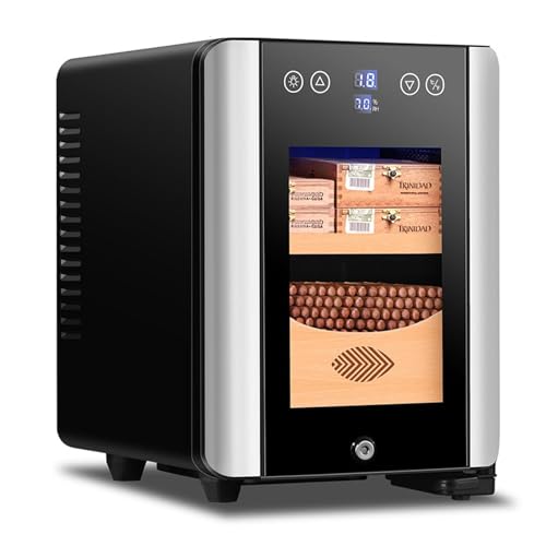 Elektronischer Zigarrenschrank, 8 Liter, leiser Humidor mit konstanter Temperatur und Zedernholzablage für 100 Zigarren, elektronischer Dual-Core-Kühler Elektronischer Zigarrenschrank, 8 Liter, leiser Humidor mit konstanter Temperatur und Zedernholzablage für 100 Zigarren, elektronischer Dual-Core-Kühler von DEaThsalL