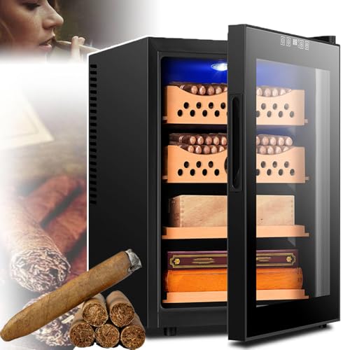 Intelligenter 50-l-Zigarrenhumidor, großer Zigarrenschrank aus Zedernholz mit zwei Ablagefächern und zwei Zigarrenkörben, Temperaturregelung: 11–18 °C,A Intelligenter 50-l-Zigarrenhumidor, großer Zigarrenschrank aus Zedernholz mit zwei Ablagefächern und zwei Zigarrenkörben, Temperaturregelung: 11–18 °C,A von DEaThsalL