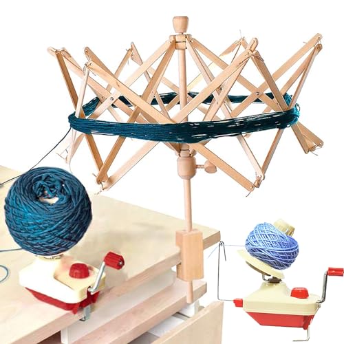 Manueller Spulenwickler, Schnelles Kombinationsset FüR Spulen, 4 Unzen FassungsvermöGen, Schirmhalterung Mit Maximalem Durchmesser Von 75 cm, Woll-Pompom-Hersteller,Red von DEaThsalL
