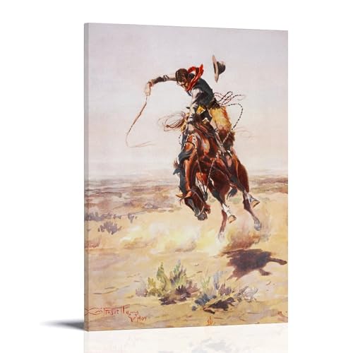 Charles Marion Russell Painters' Works「Western Cowboy」Bedrucktes Leinwand-Poster auf Leinwand Kunst und Wandkunst, Bild, Druck, moderne Familienschlafzimmer-Dekoration, 30 x 45 cm von DEcter